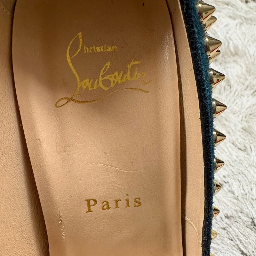 Christian Louboutin Women's Studded Peep-Toe Heels *Best fit size 8 - Picture 4 of 15